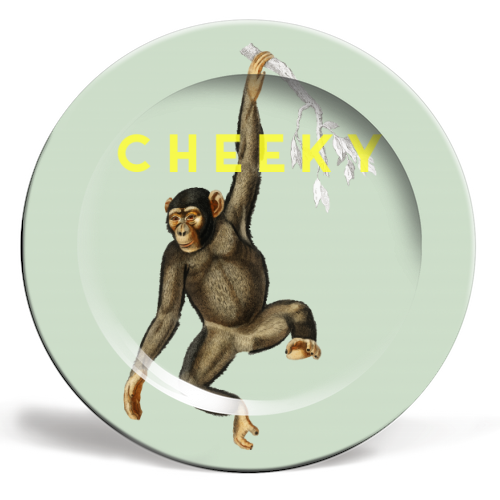 Cheeky Monkey - ceramic dinner plate by The 13 Prints