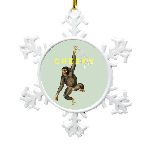 Cheeky Monkey - snowflake decoration by The 13 Prints
