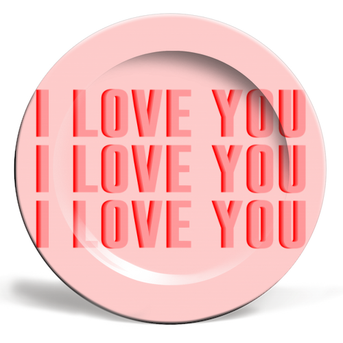 I Love You - ceramic dinner plate by The 13 Prints