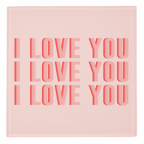 I Love You - personalised beer coaster by The 13 Prints