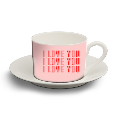 I Love You - personalised cup and saucer by The 13 Prints