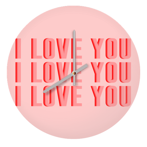 I Love You - quirky wall clock by The 13 Prints