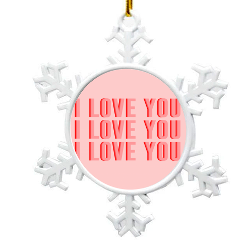 I Love You - snowflake decoration by The 13 Prints