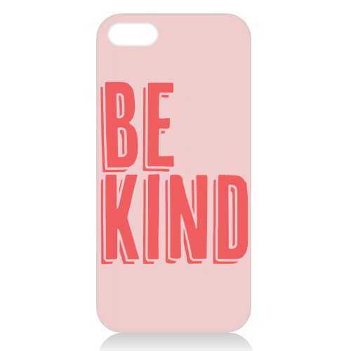 Be Kind Red and Pink Shadow - unique phone case by Toni Scott