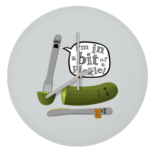 Don't Play with Dead Pickles - quirky wall clock by petegrev