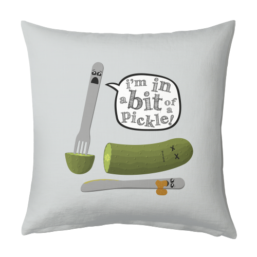 Don't Play with Dead Pickles - designed cushion by petegrev
