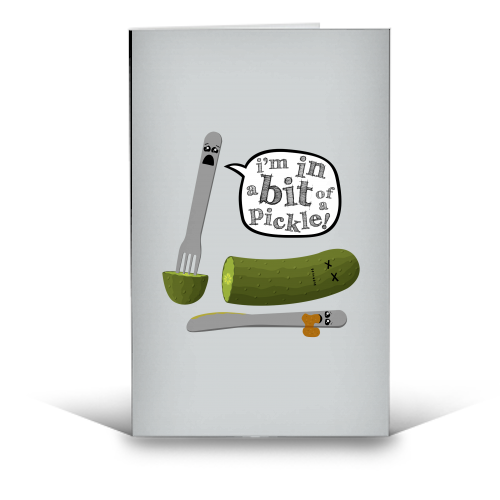 Don't Play with Dead Pickles - funny greeting card by petegrev