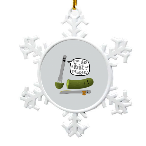Don't Play with Dead Pickles - snowflake decoration by petegrev
