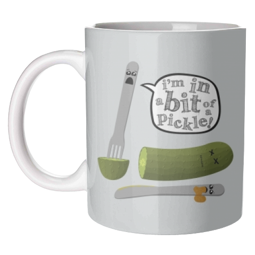 Don't Play with Dead Pickles - unique mug by petegrev