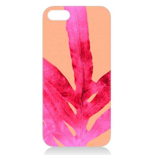 Peach Pink Ferns - unique phone case by Alicia Noelle Jones