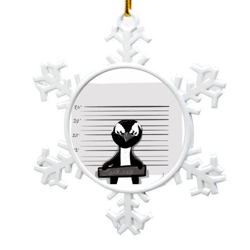 Jail birds - jackass - snowflake decoration by Lucy Joy