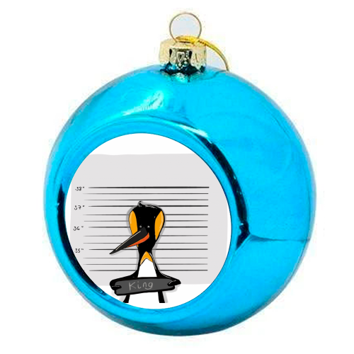 Jail birds -king  - colourful christmas bauble by Lucy Joy