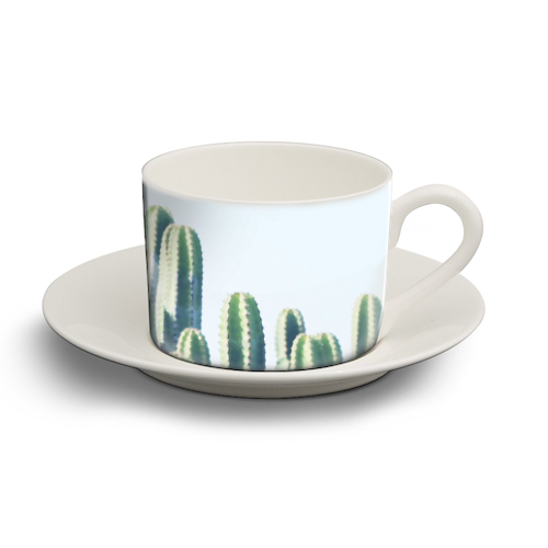 Cactus - personalised cup and saucer by Uma Prabhakar Gokhale