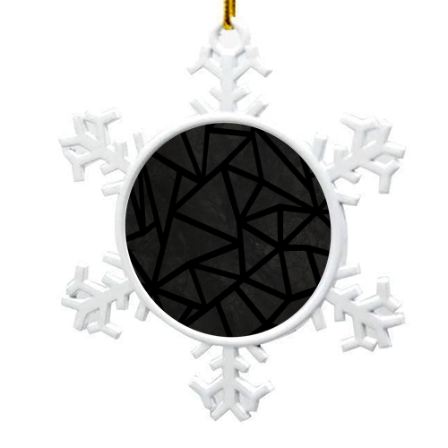 Ab Marb Zoom Black - snowflake decoration by Emeline Tate