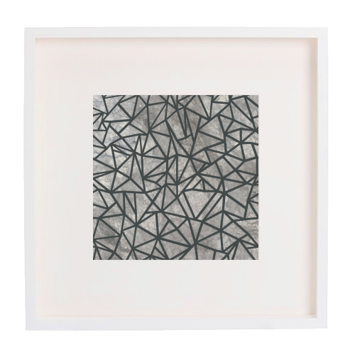 Ab Marb Out Grey - framed poster print by Emeline Tate