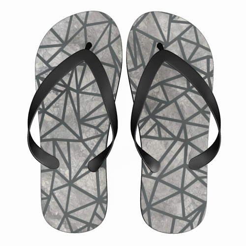 Ab Marb Out Grey - funny flip flops by Emeline Tate