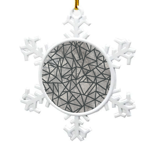 Ab Marb Out Grey - snowflake decoration by Emeline Tate