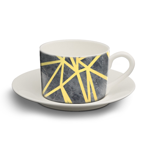 Ab Marb Out Gold - personalised cup and saucer by Emeline Tate