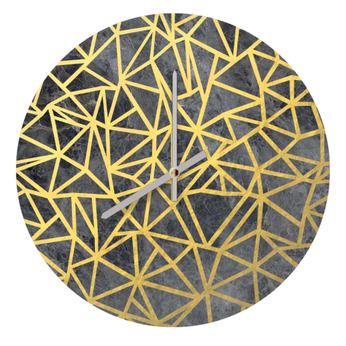 Ab Marb Out Gold - quirky wall clock by Emeline Tate