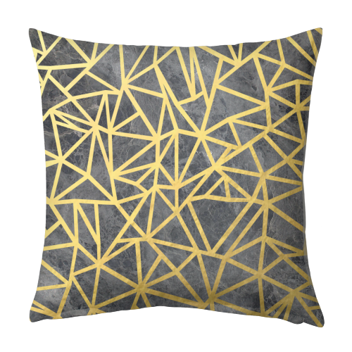 Ab Marb Out Gold - designed cushion by Emeline Tate