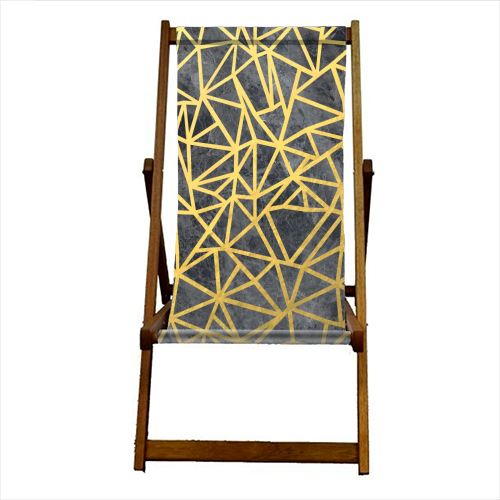 Ab Marb Out Gold - canvas deck chair by Emeline Tate