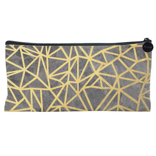 Ab Marb Out Gold - flat pencil case by Emeline Tate