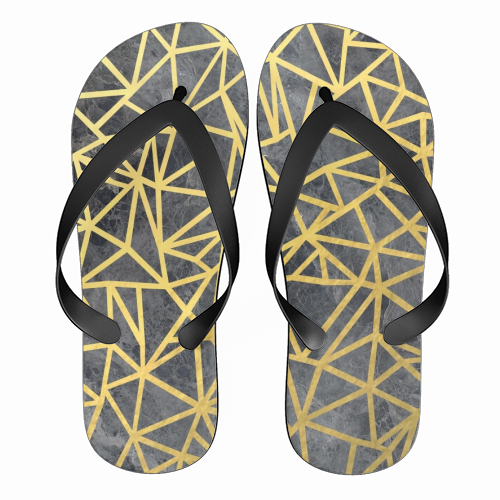 Ab Marb Out Gold - funny flip flops by Emeline Tate