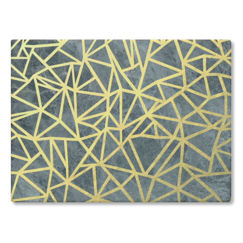 Ab Marb Out Gold - glass chopping board by Emeline Tate