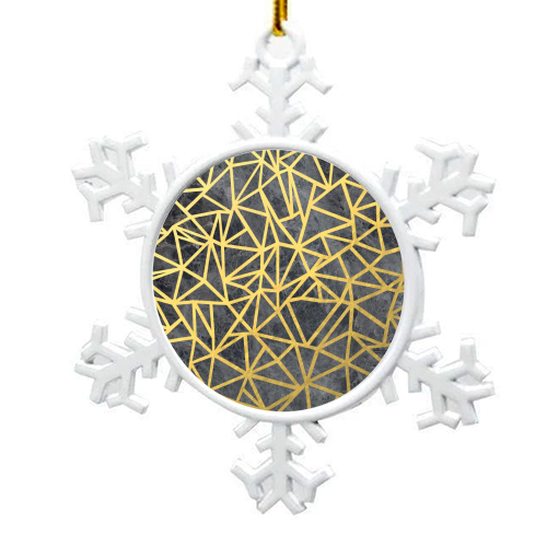 Ab Marb Out Gold - snowflake decoration by Emeline Tate