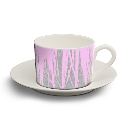 Concrete Fringe Blush  - personalised cup and saucer by Emeline Tate