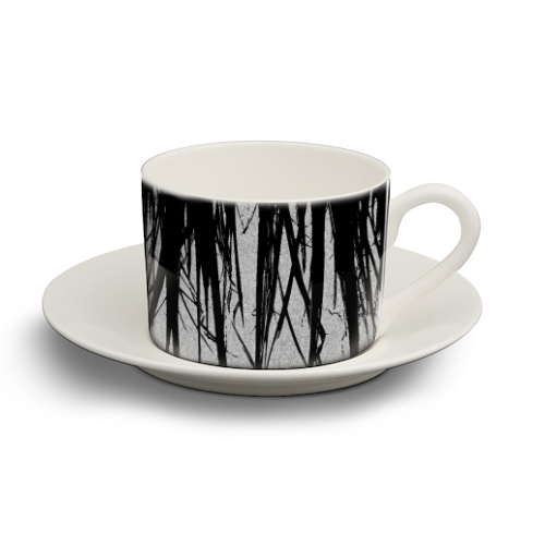 Concrete Fringe Black  - personalised cup and saucer by Emeline Tate