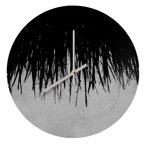 Concrete Fringe Black  - quirky wall clock by Emeline Tate