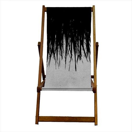 Concrete Fringe Black  - canvas deck chair by Emeline Tate