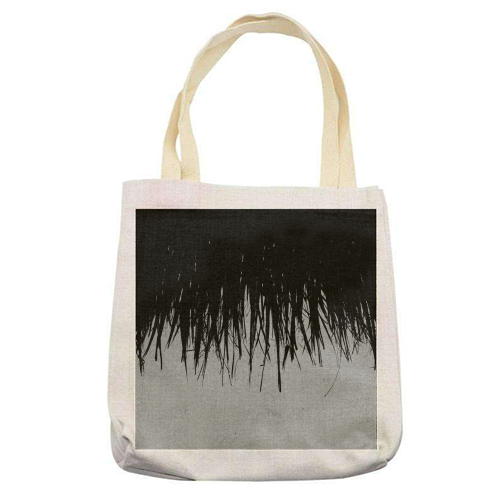 Concrete Fringe Black  - printed tote bag by Emeline Tate