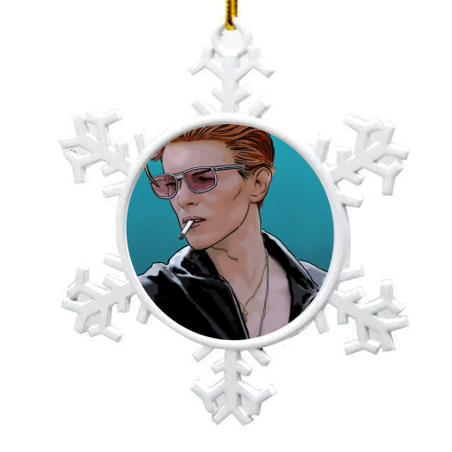 David Bowie - snowflake decoration by Dan Avenell