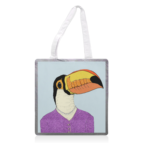 Lady Toucan - printed tote bag by Casey Rogers