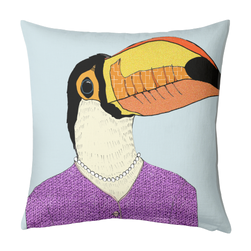 Lady Toucan - designed cushion by Casey Rogers