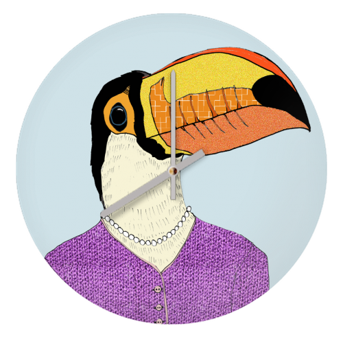Lady Toucan - quirky wall clock by Casey Rogers