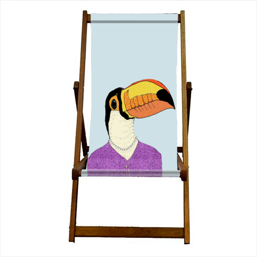 Lady Toucan - canvas deck chair by Casey Rogers