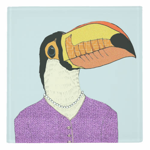 Lady Toucan - personalised beer coaster by Casey Rogers