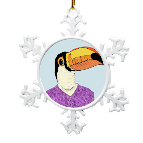 Lady Toucan - snowflake decoration by Casey Rogers