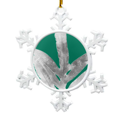 Christmas Fern Green - snowflake decoration by Alicia Noelle Jones