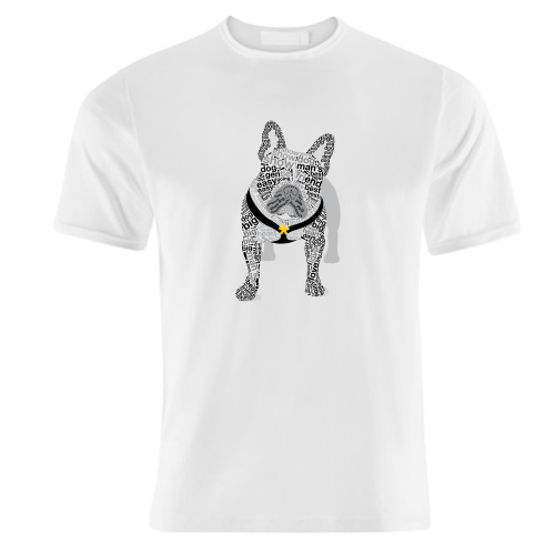 Typographic French Bulldog - unique t shirt by Dominique Vari