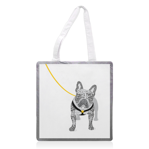 Typographic French Bulldog - printed tote bag by Dominique Vari