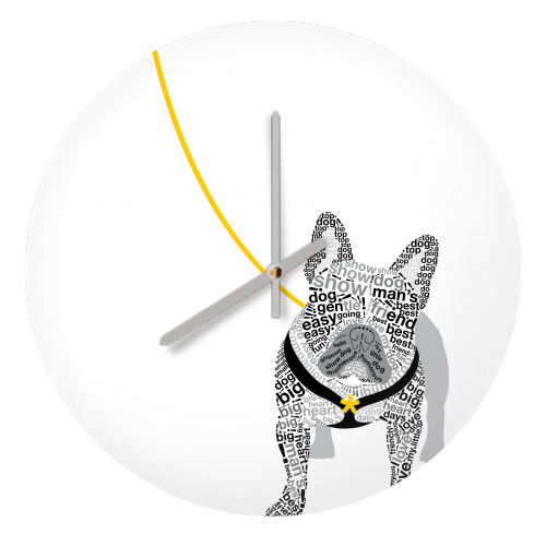 Typographic French Bulldog - quirky wall clock by Dominique Vari