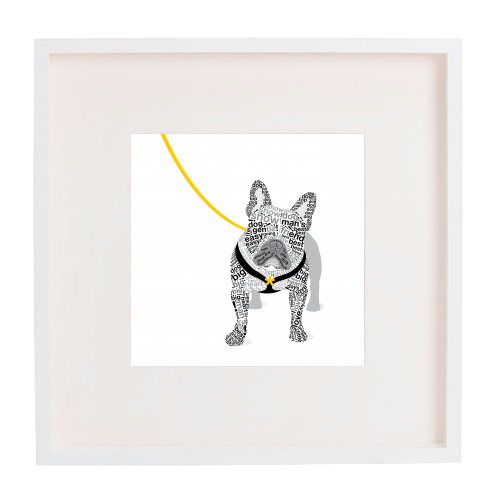 Typographic French Bulldog - framed poster print by Dominique Vari