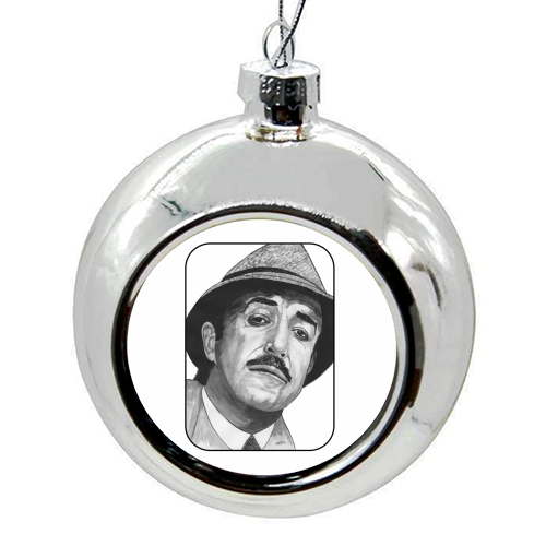 PETER SELLERS - Clouseau - colourful christmas bauble by Ivan Picknell