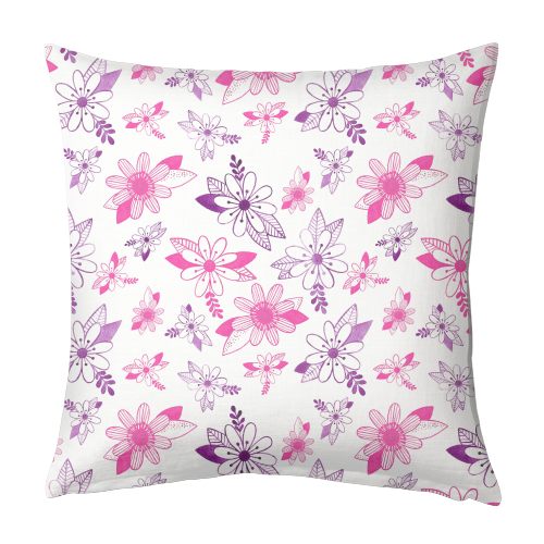 DAISY INK WATERCOLOR - designed cushion by Malu Chevarria