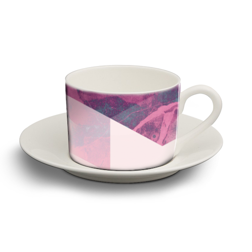 Pink Geometry - personalised cup and saucer by EMANUELA CARRATONI