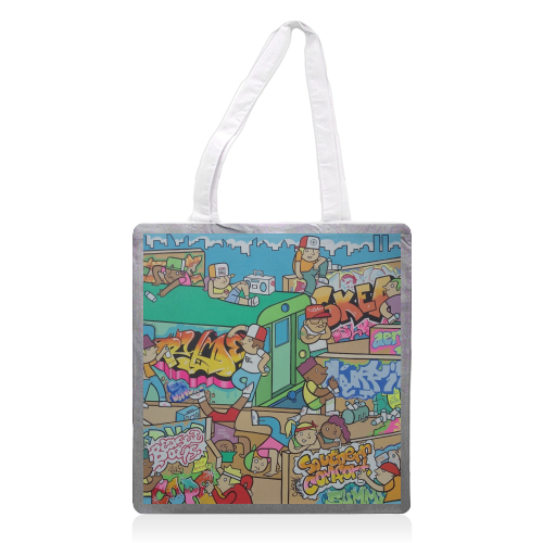 The South Bronx Funktronix Bomb Squad 1986 - printed tote bag by Darren Baxter